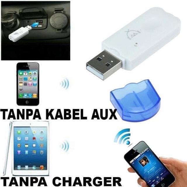 USB Bluetooth Receiver ck-06 Audio Music Tanpa Kabel AUX With Mic dongle