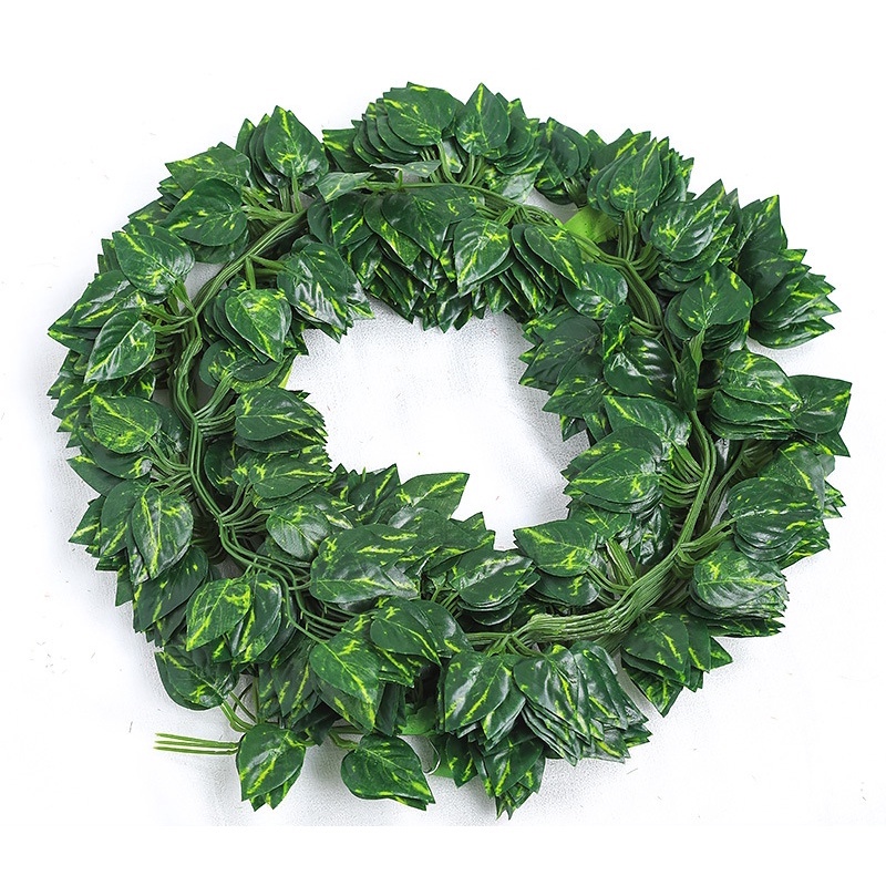 Satu7an PBP47 Daun Rambat Plastik Artificial Sulur Tanaman Hias Gantung Dekorasi Dinding Juntai-DAUN LULUO