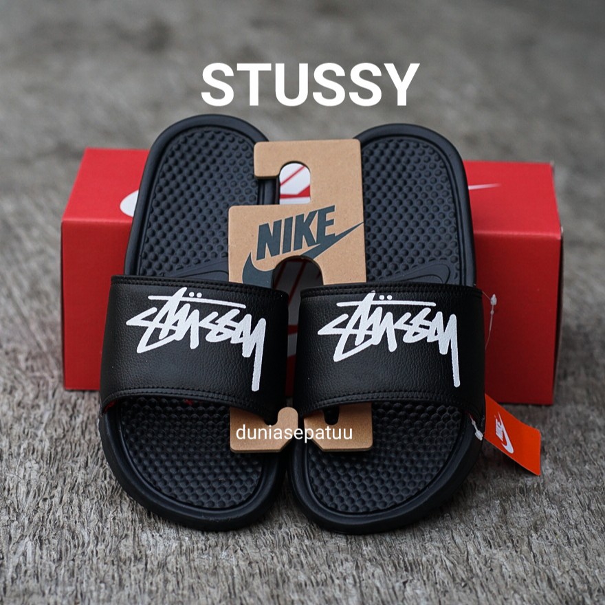 SANDAL Pria Nike Benassi Sendal Slop Grade ORI-STUSSY