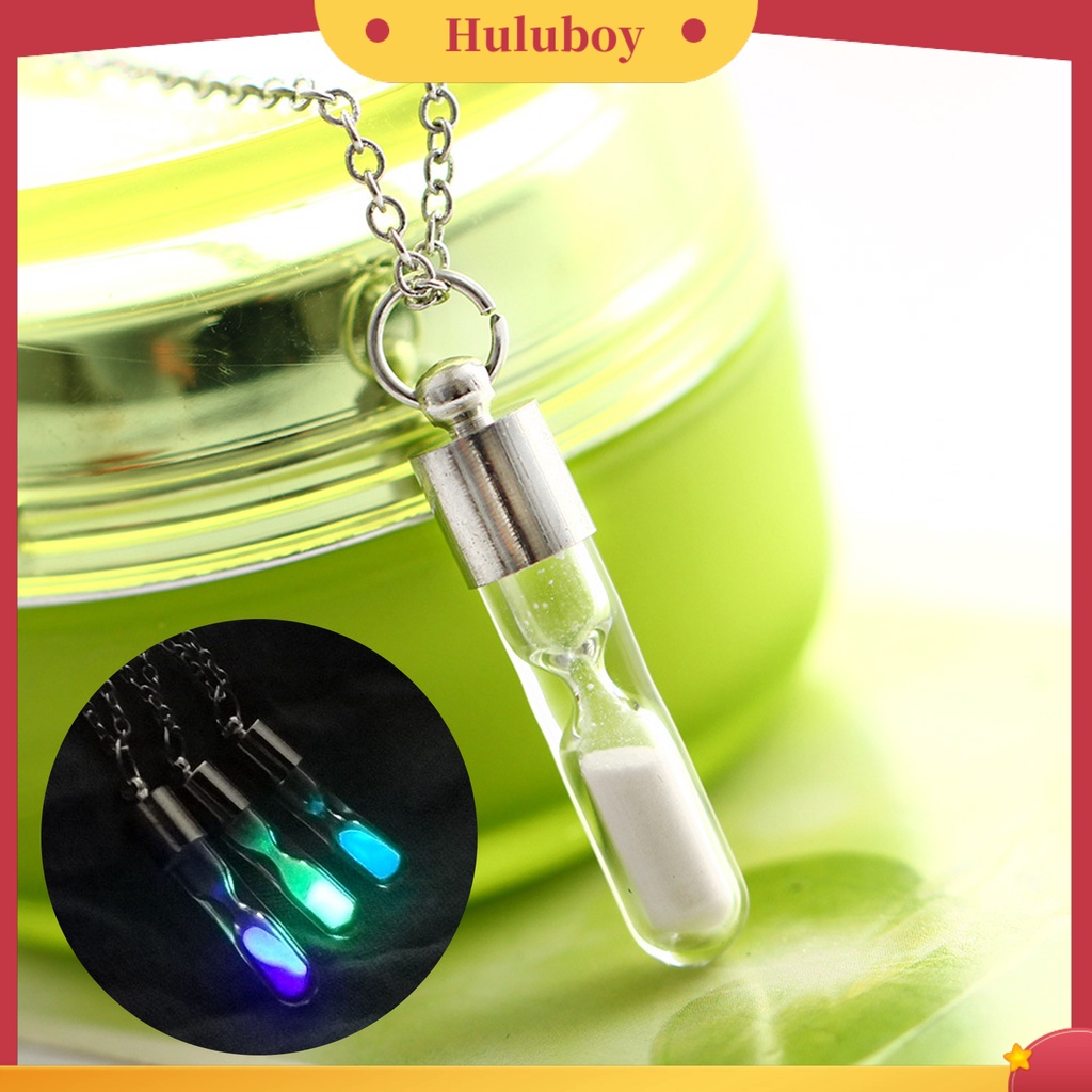 Hu Hu Hu Hu Hu Alat Bantu Pasang Kacamata♡ Kalung Rantai Adjustable Dengan Liontin Jam Pasir Luminous Untuk Wanita
