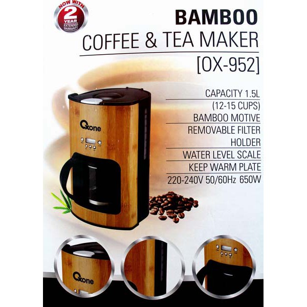 Oxone Mesin Kopi OX-952 Bamboo Coffee &amp; Tea Maker