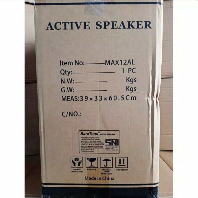 Speaker portable baretone max 12 al 12 inch Aktif portable max12al max 12al aktiv