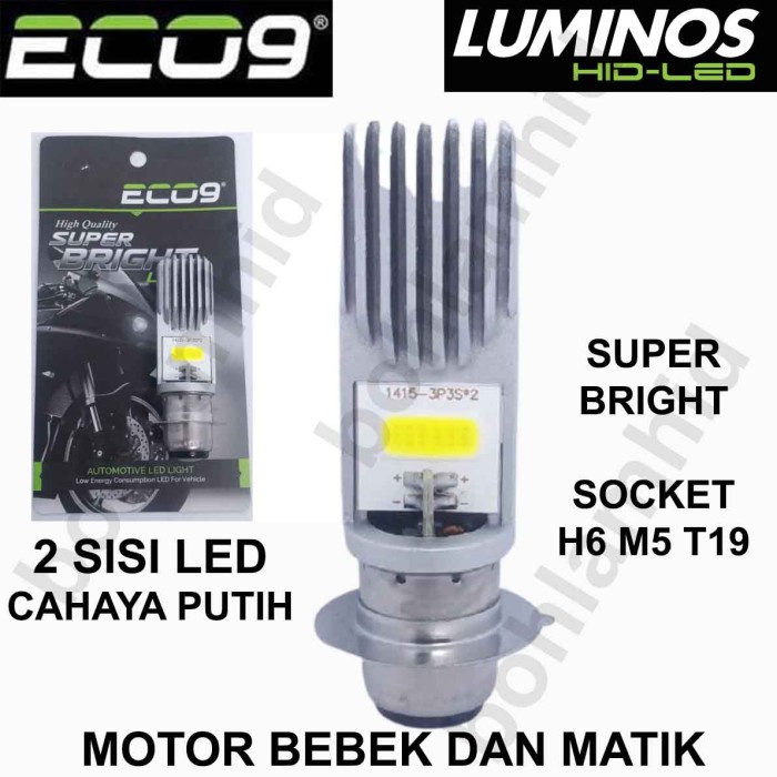 READY MURAH Lampu Motor LED Luminos Honda Beat Street ECO9 H6 M5 T19 Putih