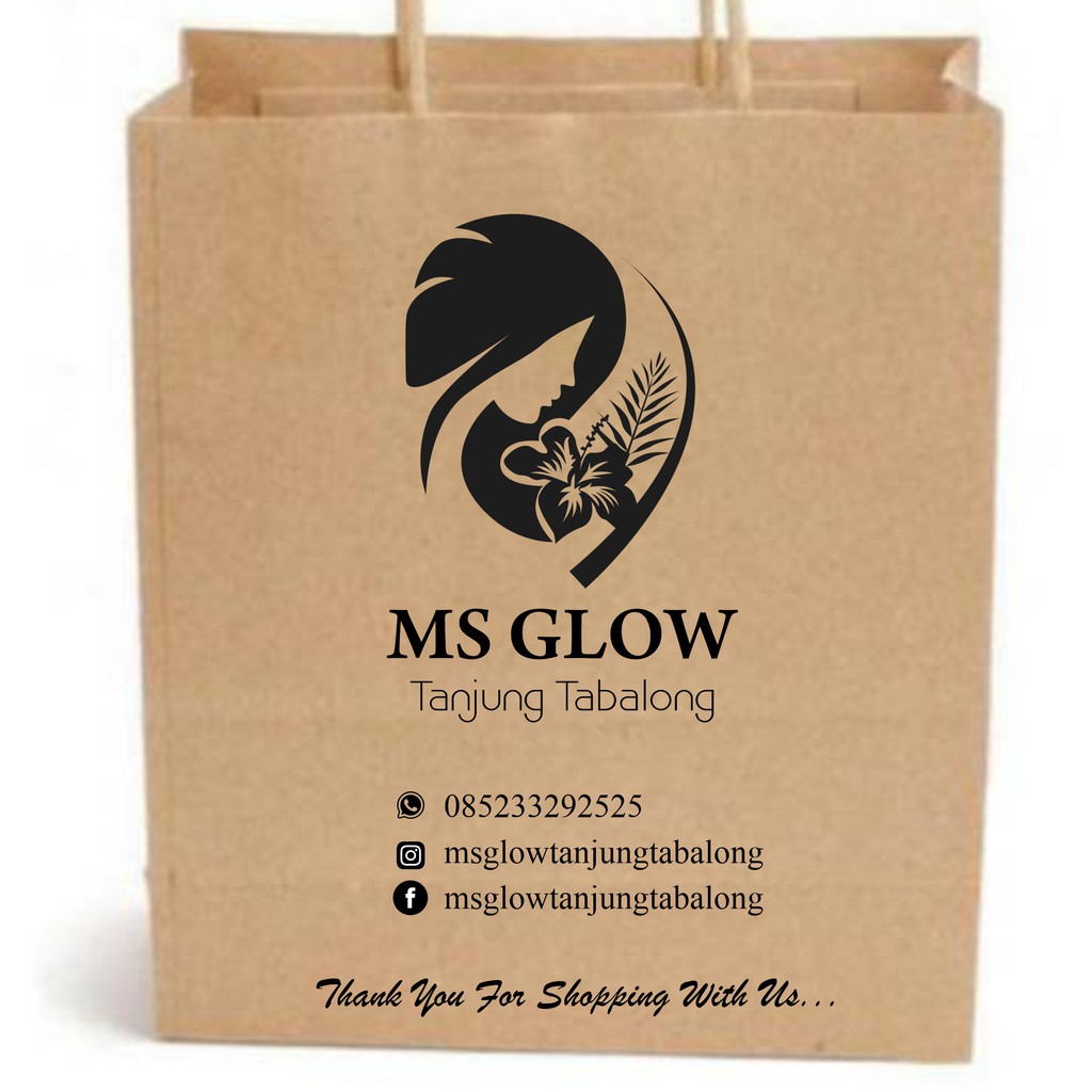 

Paper Bag custom uk. 25*6*25cm bahan kraft