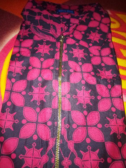 Tunik Cardi Nagawangsa Marun Atasan Batik Modern Murah Katun Sragenan