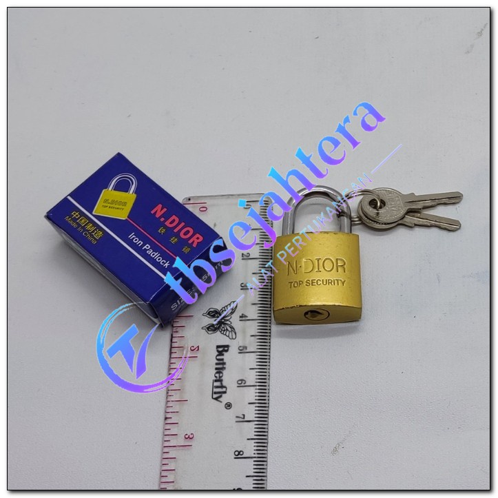 gembok koper kuning ndior  25mm