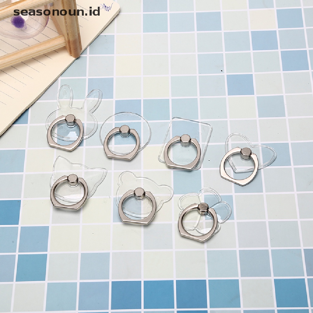 (seasonoun) 1pc ring stand holder Transparan Untuk Handphone