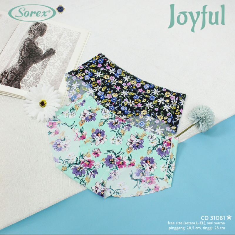 paket isi 6pcs CD WANITA SOREX SEAMLESS 31081/31186 TANPA JAHIT MOTIF
