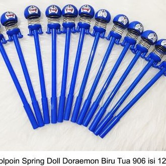 

isi 12 Bolpoin Spring Doll doraemon, pen gel spring doll doraemon, bolpoin per, bolpoin lampu