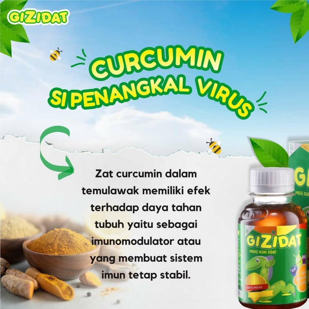 Paket 5 Botol Gizidat Original - Vitamin Penambah Nafsu Makan Anak Sehat Cerdas - 100% Herbal