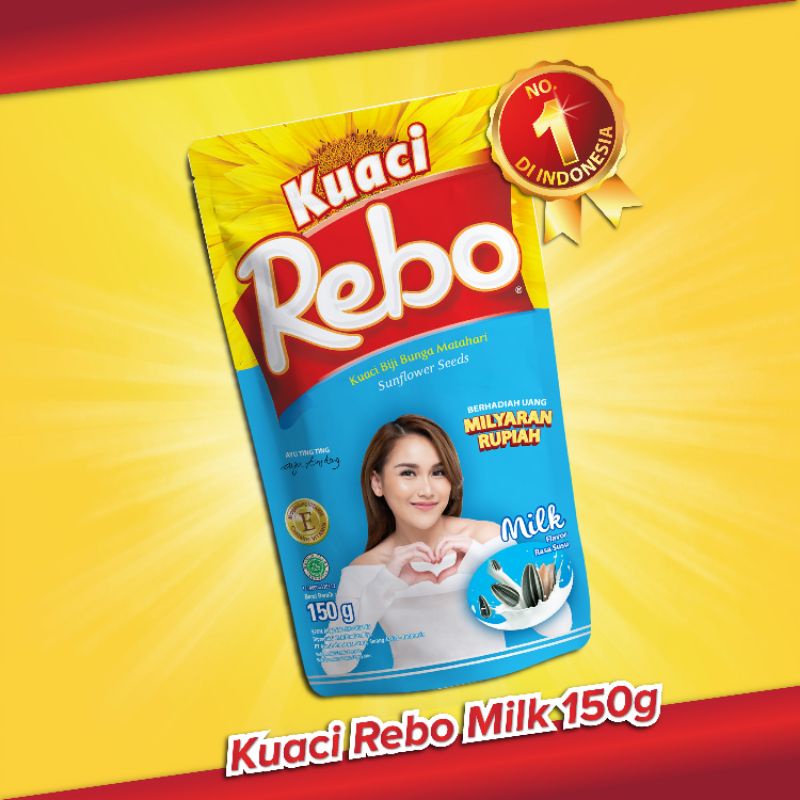 Jual Rebo Kuaci Rasa Milk Flavor 150 Gram Cemilan Biji Bunga Matahari