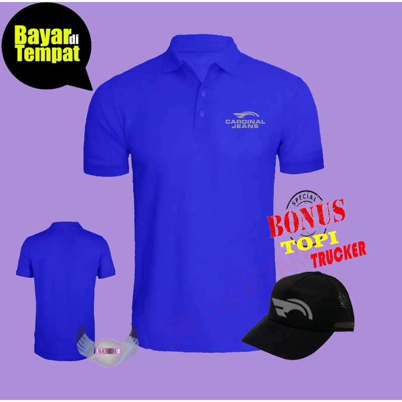 BONUS TOPI….Kaos polo kerah distro/kaos polo kerah pria dan wanita/kaos kerah cardinal jeans 04 silv