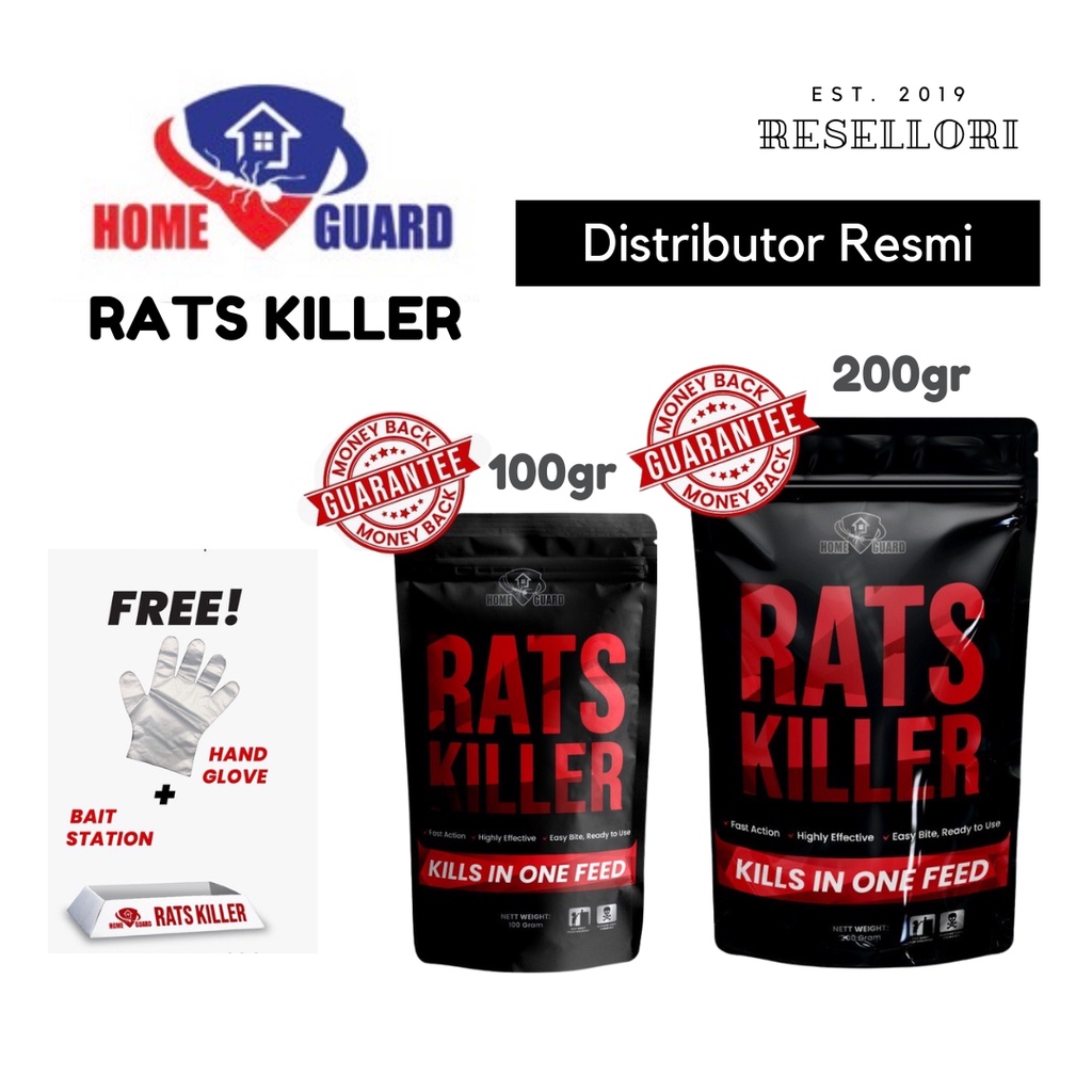 HOME GUARD RATS KILLER Racun Tikus Mati Kering, Tidak Meninggalkan Bau Homeguard