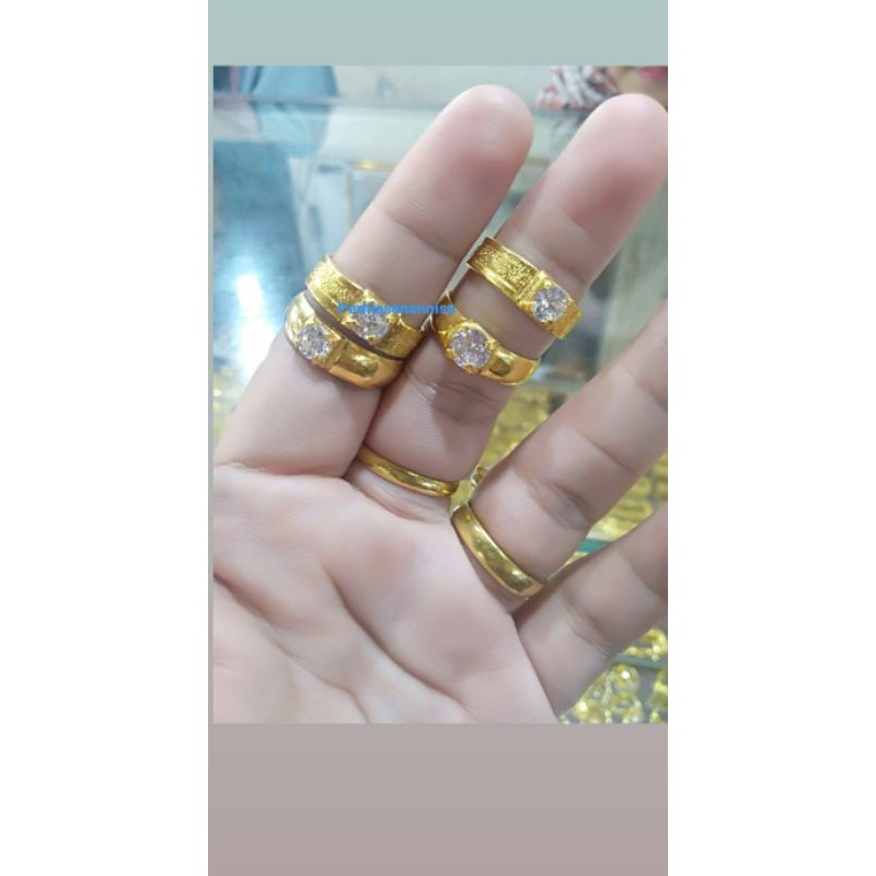 Cincin Mata Satu Motif Pasir & Polosan Lapis Emas99 Banjar