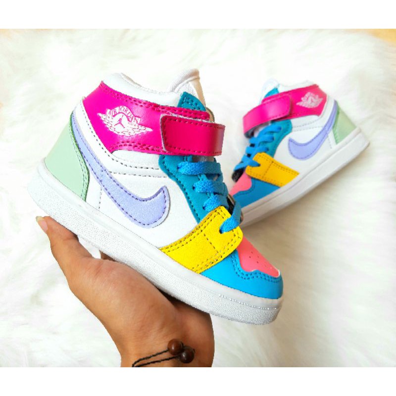 SEPATU ANAK NIKE JORDAN MULTICOLOR PREMIUM HIGH QUALITY SEPATU ANAK CEWEK RAINBOW