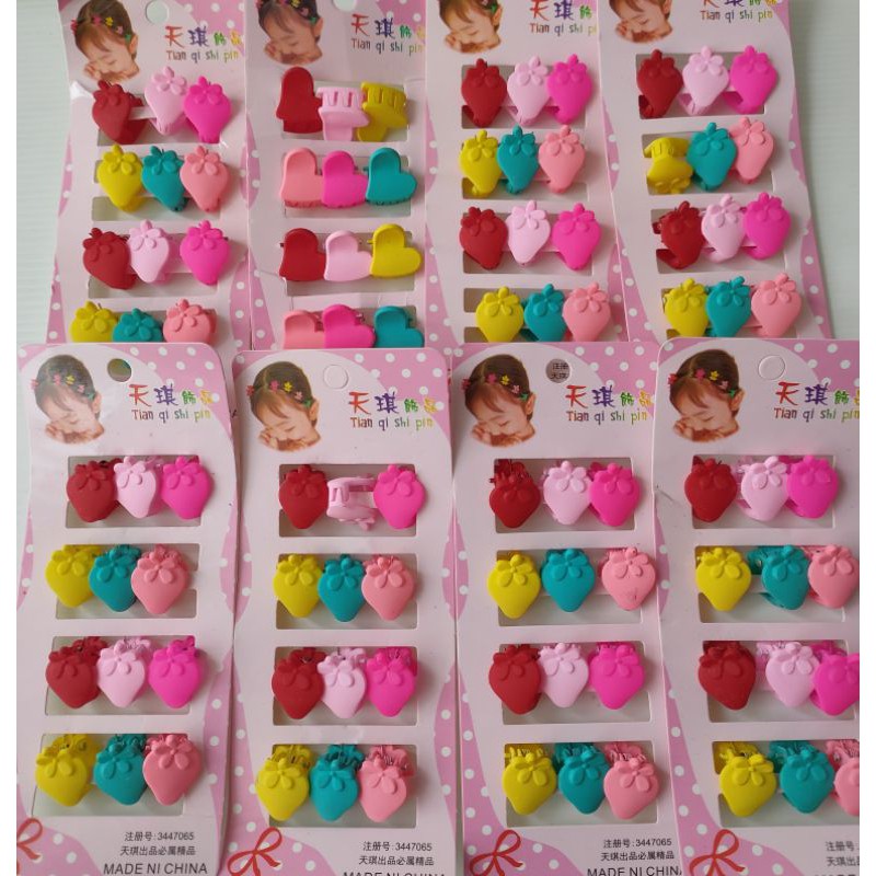 Jepit Rambut Anak Warna Motif isi 12pcs