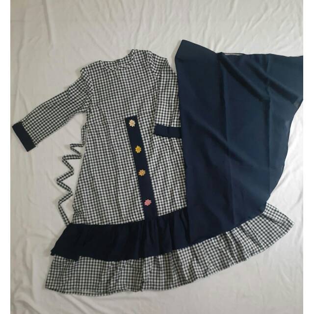 Baju muslim anak/ gamis anak/ gamis syari anak / gamis anak  kotak kotak