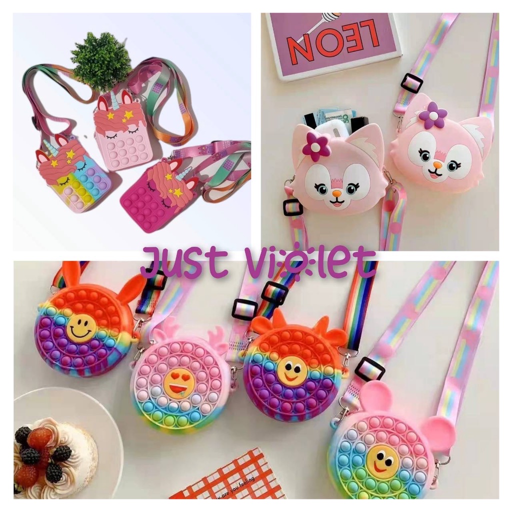 Tas Pop It  / Sling Bag Pop It / Dompet Pop It Impor