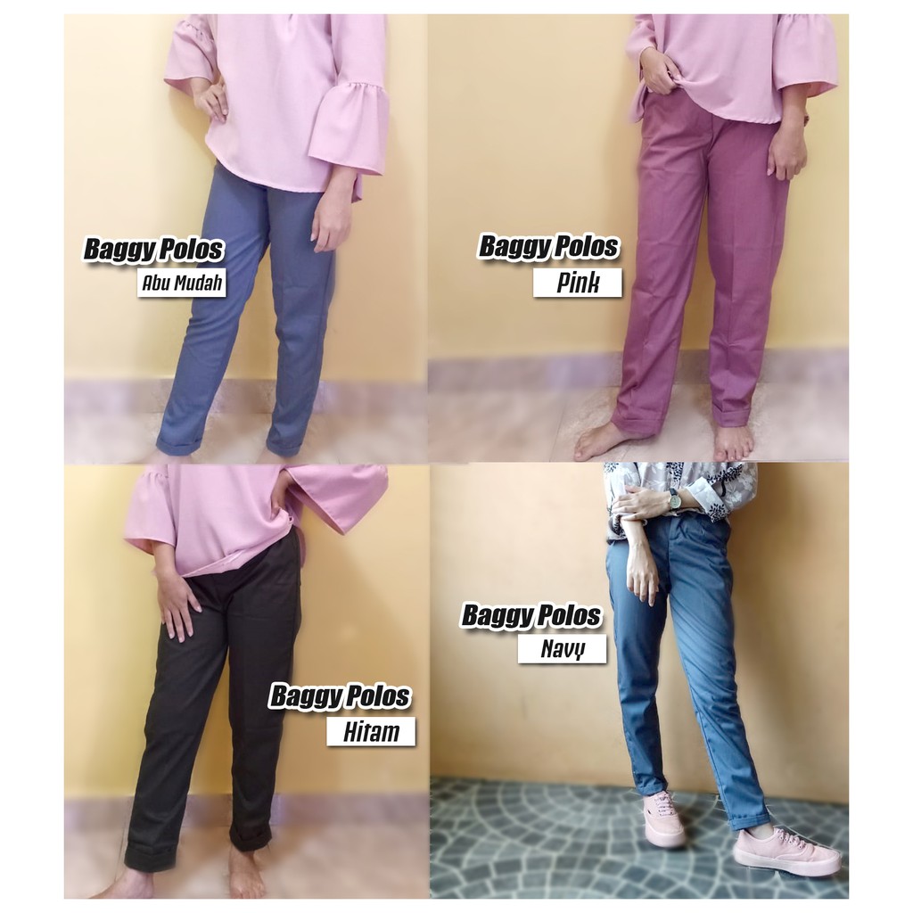 BISA COD BAGGY  PANTS  Latte  Beige Nude Maroon Ivory 