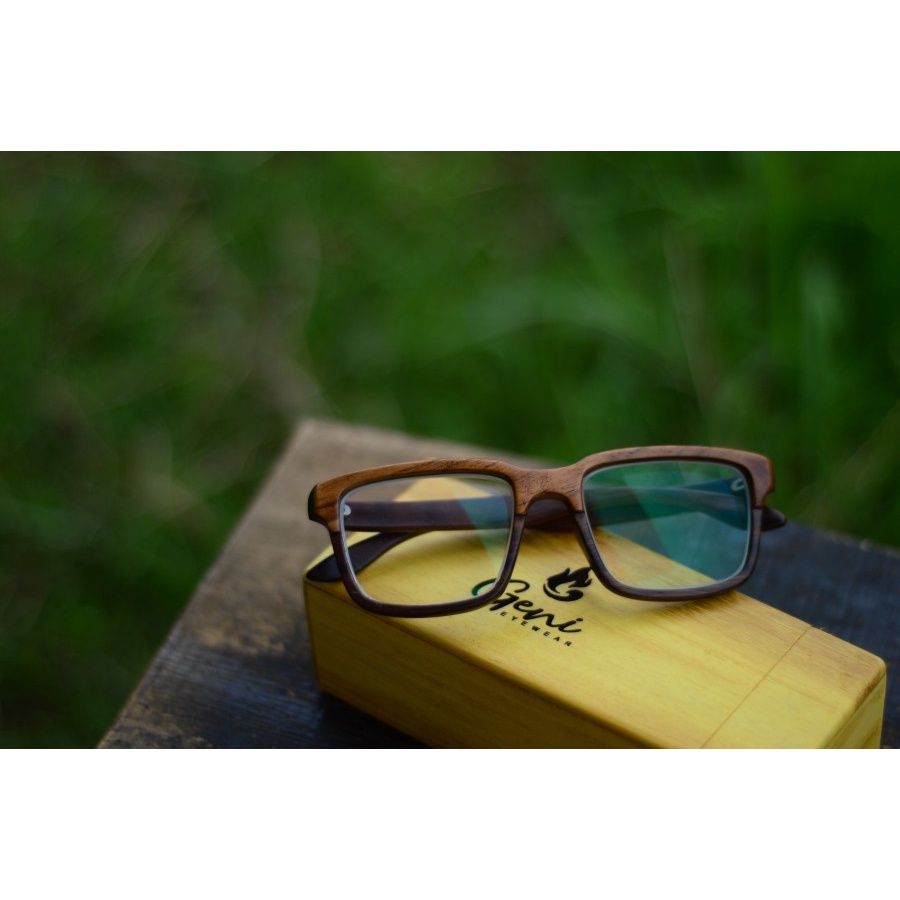 Kacamata Kayu Asli | Kacamata Fashion Antiradiasi Kacamata RETRO EVO - kayu sonokeling