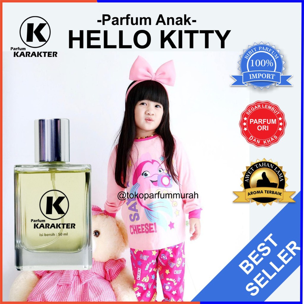 Bisa Cod | Parfum Anak Aroma Hello Ketty  Bibit Parfum Import Wangi &amp; Tahan Lama  kemasan 50ml