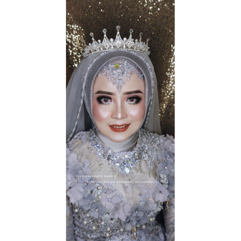 (COD) Headpiece rample hiasan hijab pengantin
