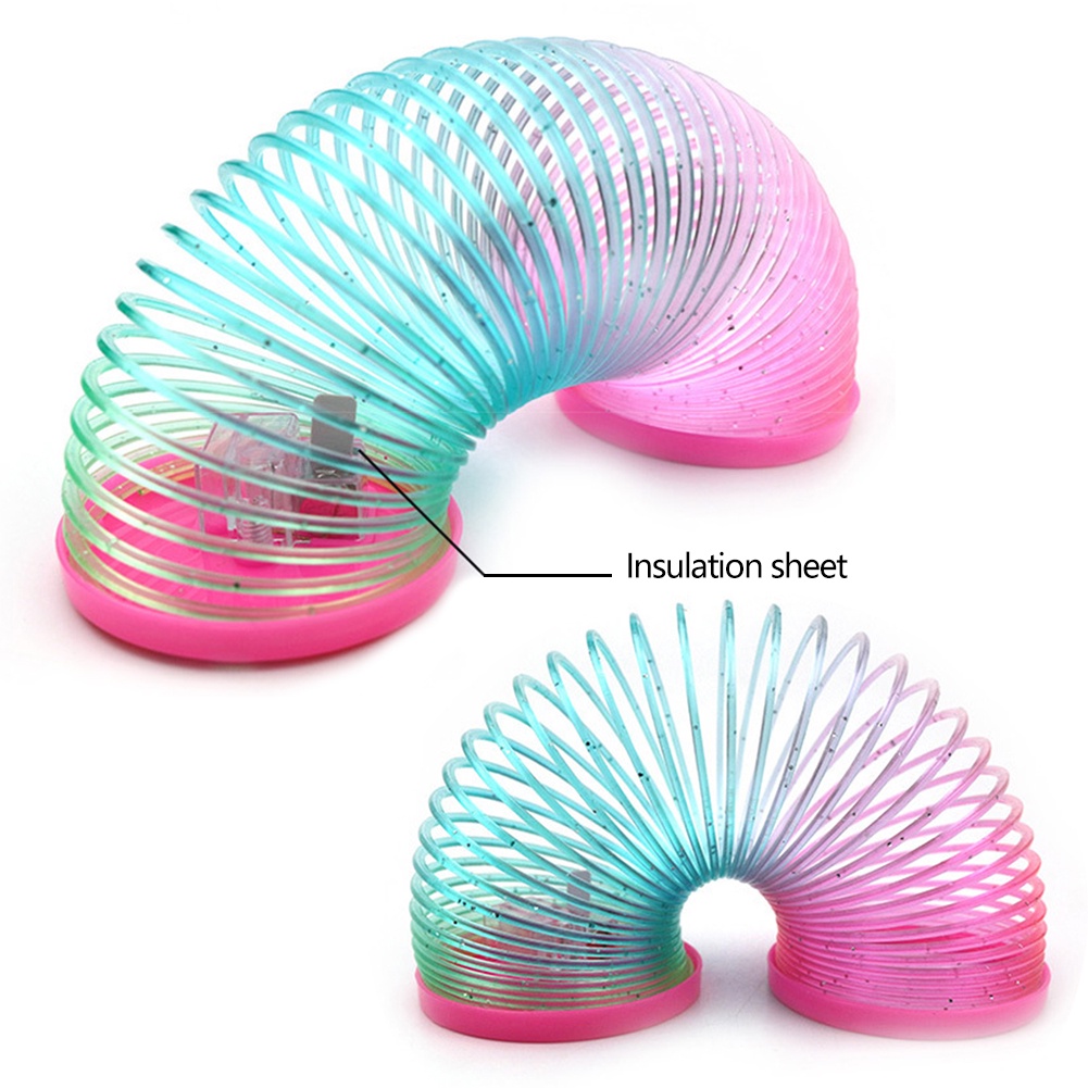 (Tk) 1pc Mainan Per Slinky Warna Pelangi Glow In The Dark Untuk Anak