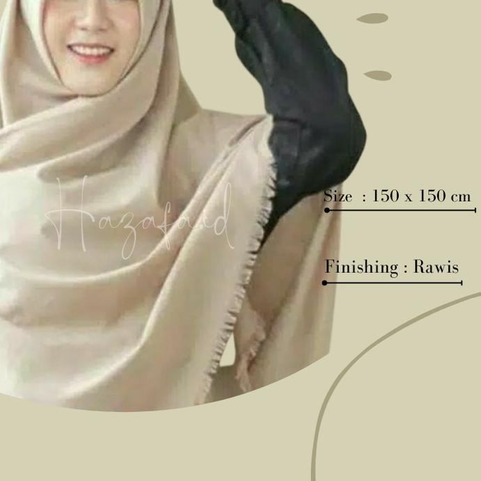 ➼ Hijab Syar'i Segi Empat Jumbo - Katun Saudia Rawis | Jilbab Syari Premium Bahan Tebal ➴