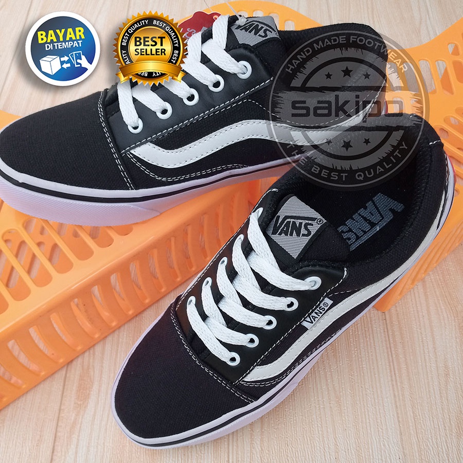 PROMO 8.8 KEMERDEKAAN SALE !! SEPATU SNEAKERS WANITA DAN PRIA REMAJA VANS OLDSKOOL VANS CACING TERMURAH TERLARIS / SEPATU SEKOLAH HITAM MURAH BERTALI / SAKIPO