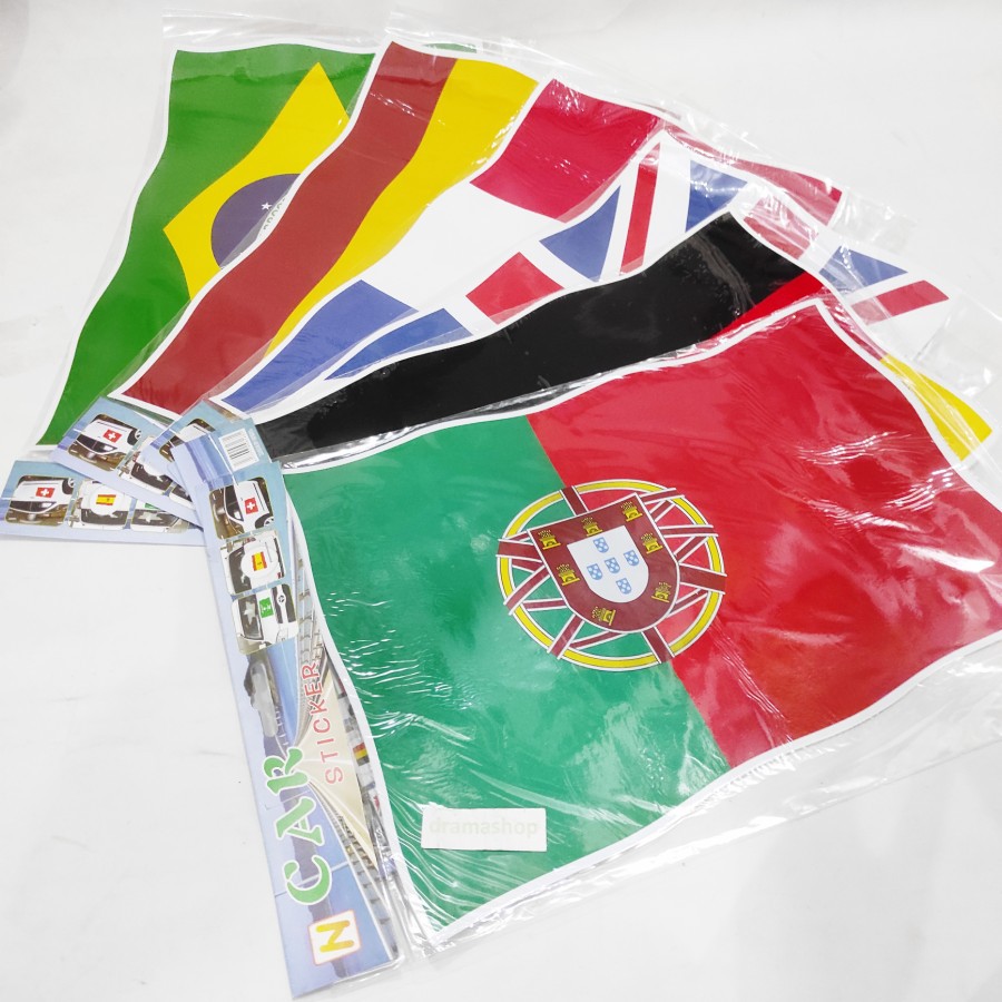 Tempelan Sticker Stiker mobil bendera negara inggris jerman brazil itali prancis portugal spanyol