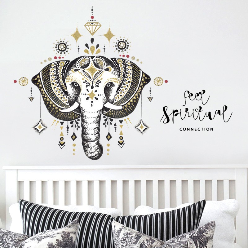 Reliza Wall Sticker Elephant Head Gajah Classic Stiker Dinding LDR