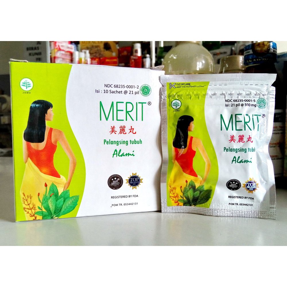 MERIT SACHET ISI 21 PIL - Pelangsing Tubuh Alami Berat Badan Diet Obesitas