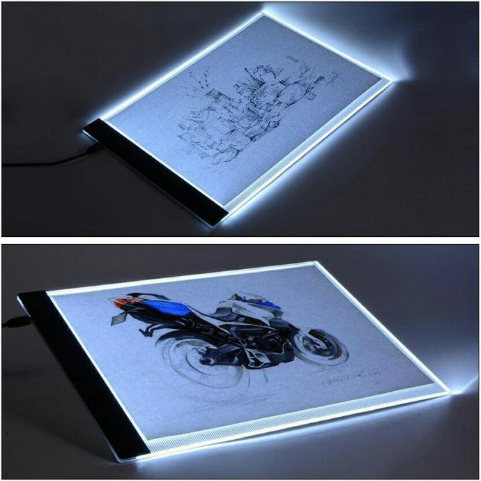

(COD) Drawing Tracing A4 Copy Board Papan Jipak LED Light Pad Ultra Slim A4