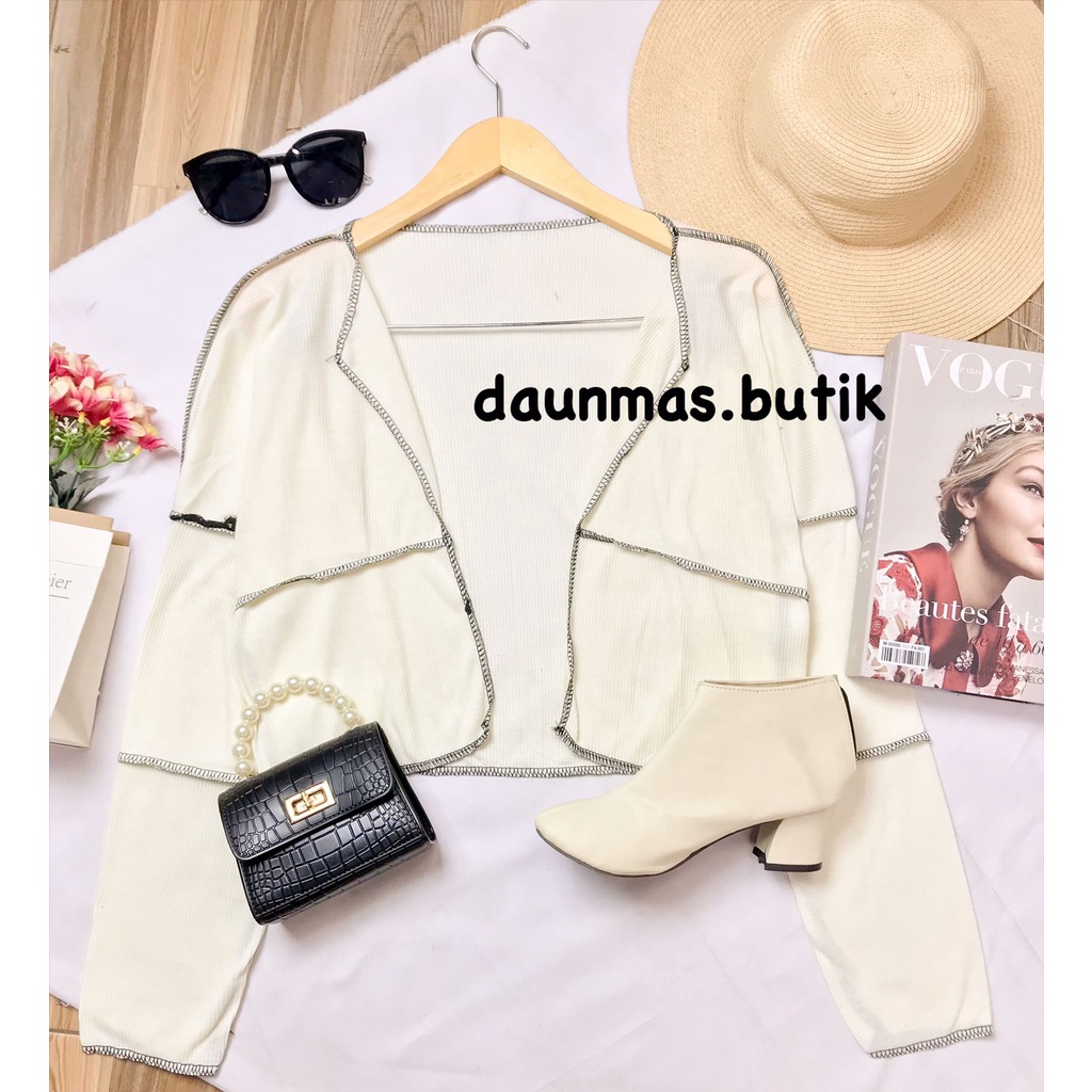 1KG MUAT 7PCS | ASVY OUTER CARDIGAN KARDIGAN BOBAL HITS OOTD SELEBGRAM FASHION GROSIR MURAH WANITA TERKINI-ASVY WHITE
