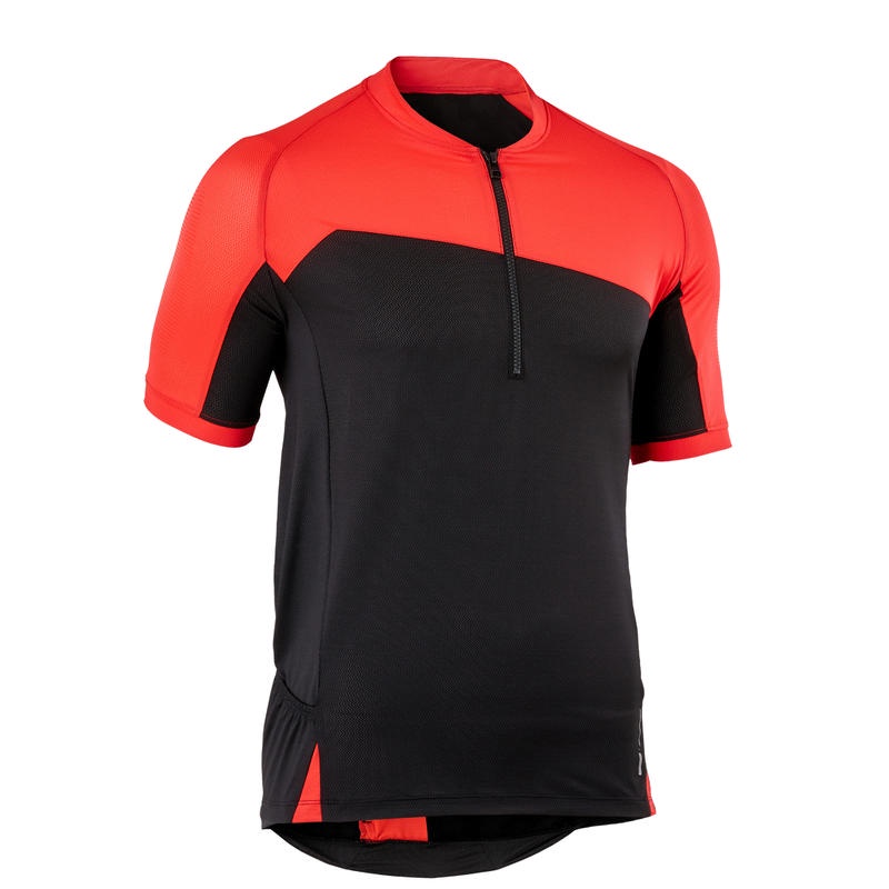 Baju sepeda pria mountain bike jersey black red