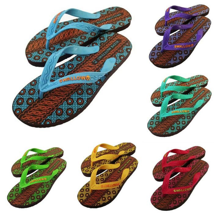 Grosir Sandal / Sendal Jepit Pria Swallow Motif Batik / Sendal Pantai