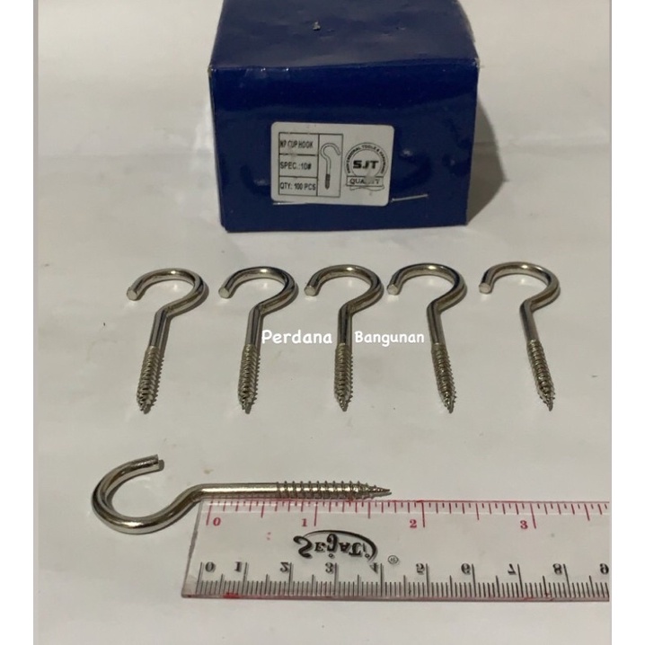 SEKRUP TANDA TANYA 10 INCH / HOOK BUKA / SCREW HOOK