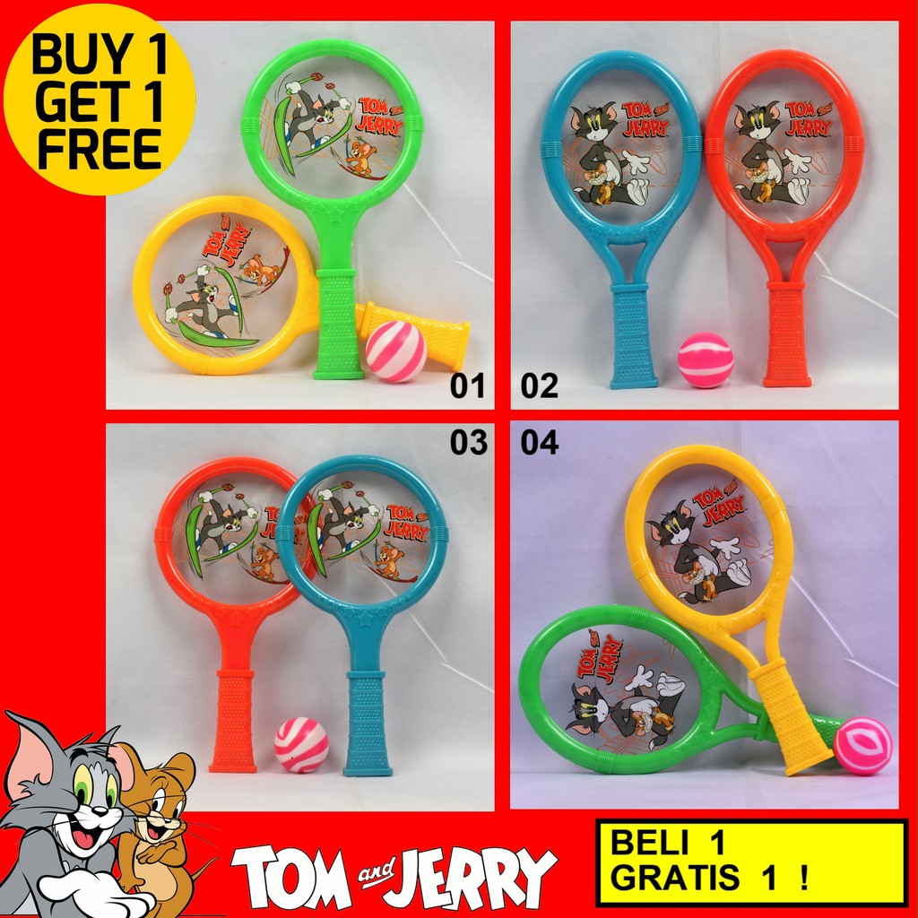 BELI 1 GRATIS 1 ! RAKET TENIS TOM &amp; JERRY GAME &amp; SPORT MAINAN ANAK