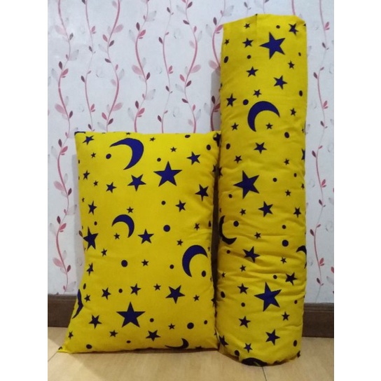 SARUNG BANTAL DAN SARUNG GULING KARAKTER MOTIF MONSTAR (BULAN &amp; BINTANG) UKURAN JUMBO