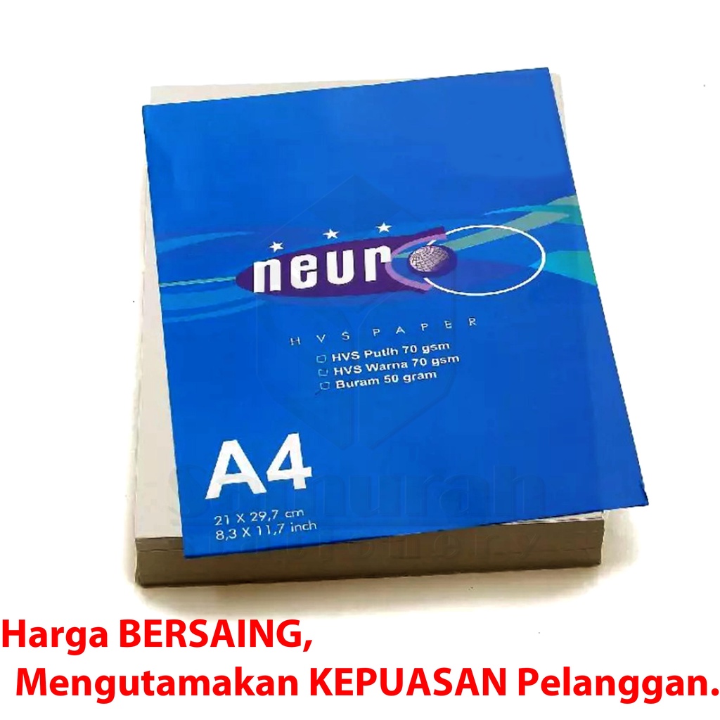 

Kertas Buram Neuro A4 Gramatur 50 gsm / Kertas Koran Polos A4 Merk Neuro Ukuran 210 x 297 mm /