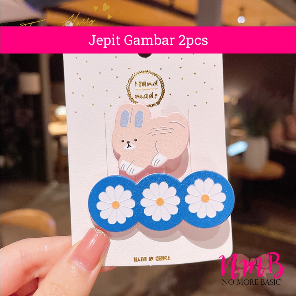 Jepitan Rambut Anak Perempuan Korea Set Jepitan Gambar 1 Set isi 2 pcs Rambut Anak Motif Lucu