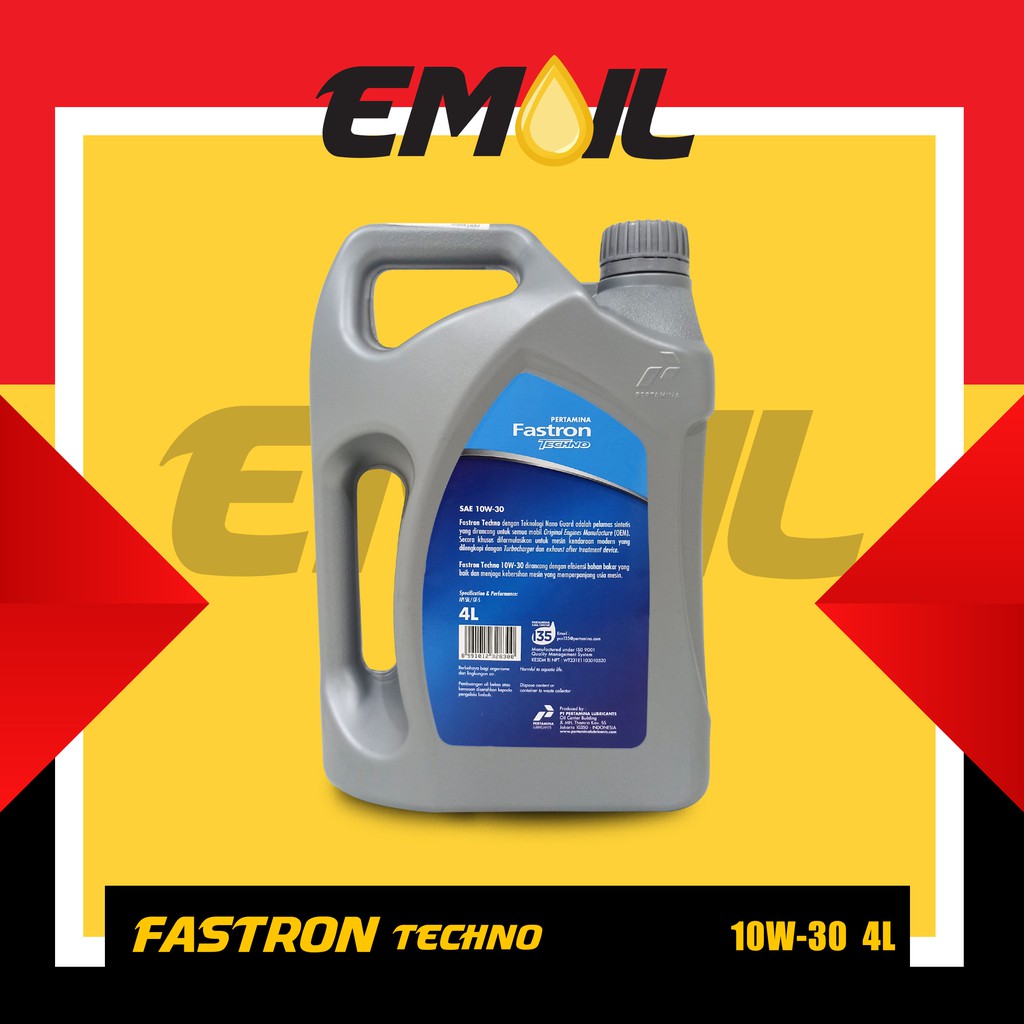 OLI PERTAMINA FASTRON TECHNO BIRU SAE 10W-30 API SN GALON 4 LITER