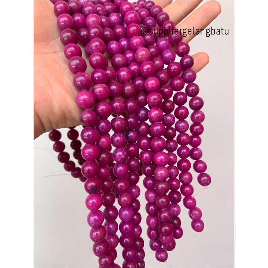 bahan batu lavender agate 10mm bahan akik impor rare ungu purple bacan