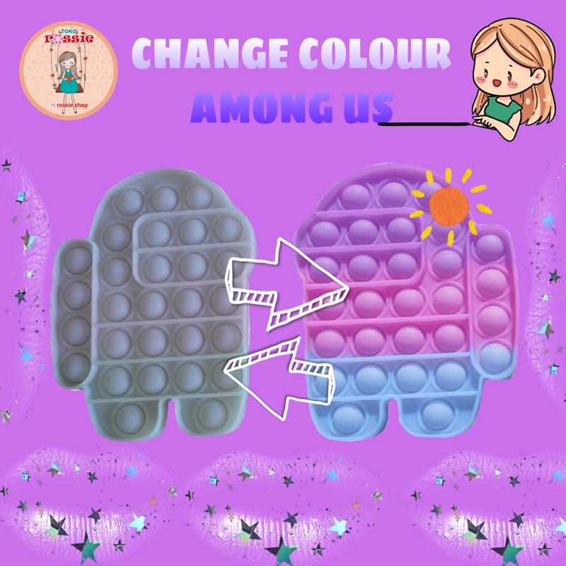 READY!READY! Fidget Pop It Rainbow Lengkap Murah/Mainan Sensorik Pereda Stres/Pop It Viral-Cchange Among 1