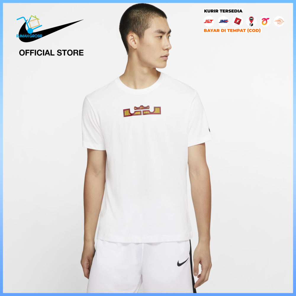 ORIGINAL Nike Dri-Fit Kaos Basket Pria LeBron   - Putih ( Men's Basketball Tee - White )
