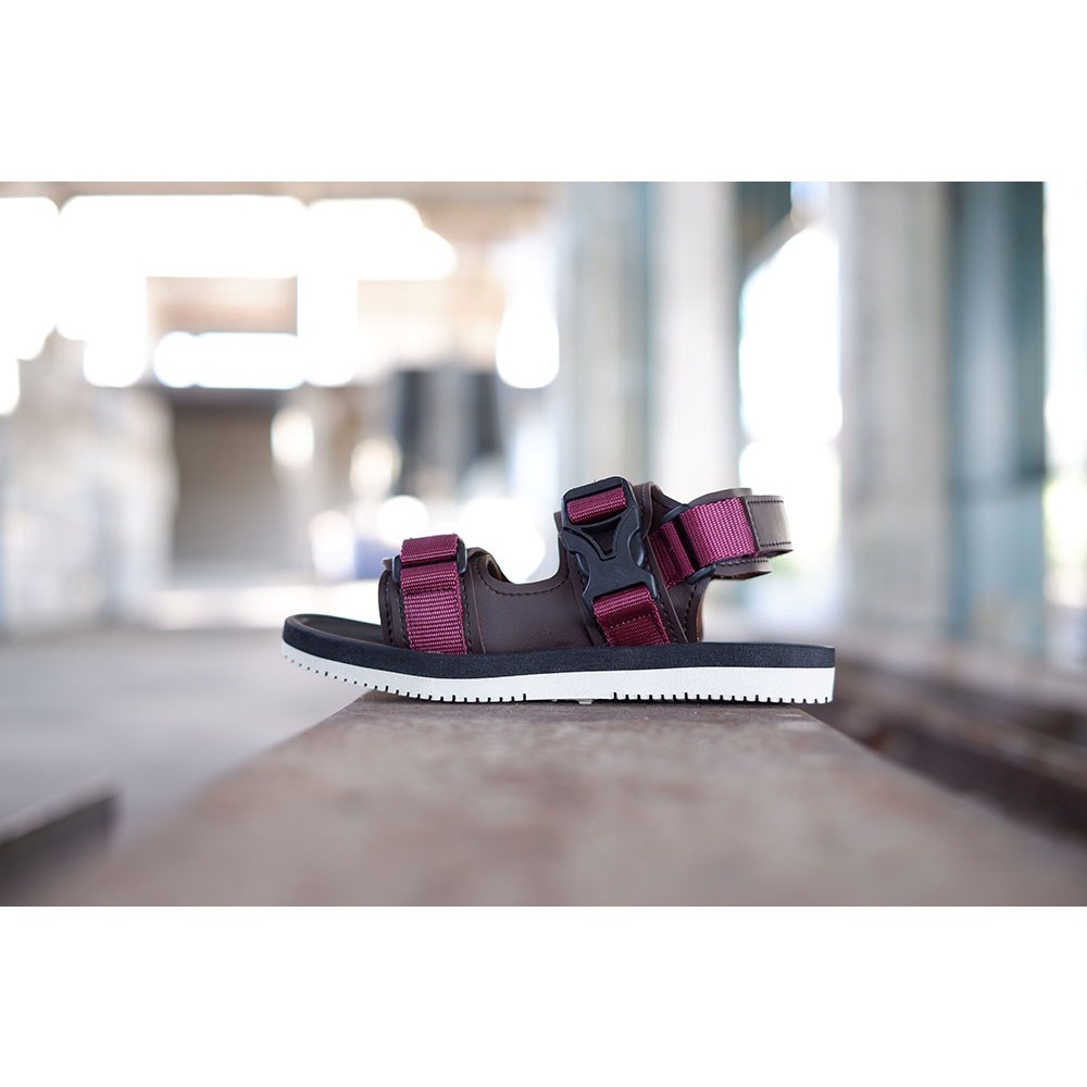 sandal pria casual volkerfootwear / cutter maroon