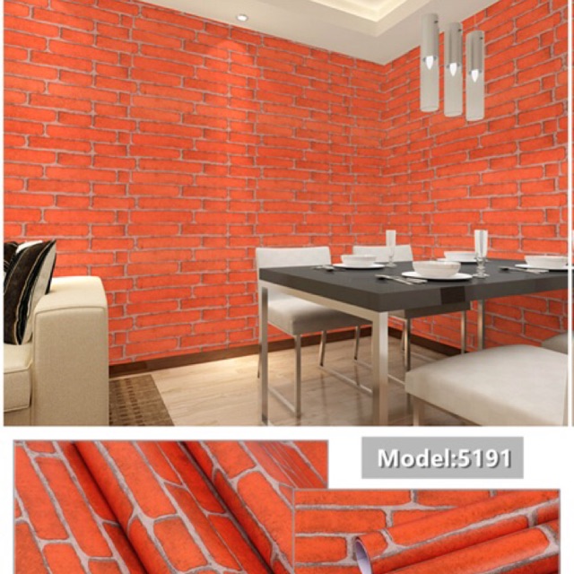 Wallpaper Dinding Motif BATA ORANGE