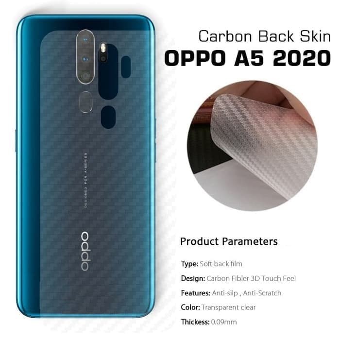 Garskin Skin Carbon OPPO A5 / A9 2020  Anti gores belakang Hp