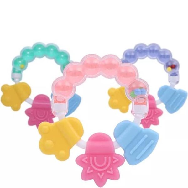 TEETHER RATTLE Genggam Bayi Mainan gigitan bayi bunyi kerincing Toet Toet