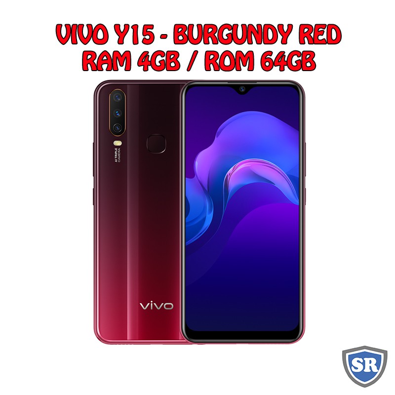 Vivo Y15 4gb 64gb 4 64 Phantom Black Burgundy Red Hitam Merah Baru Bnib Resmi Indonesia